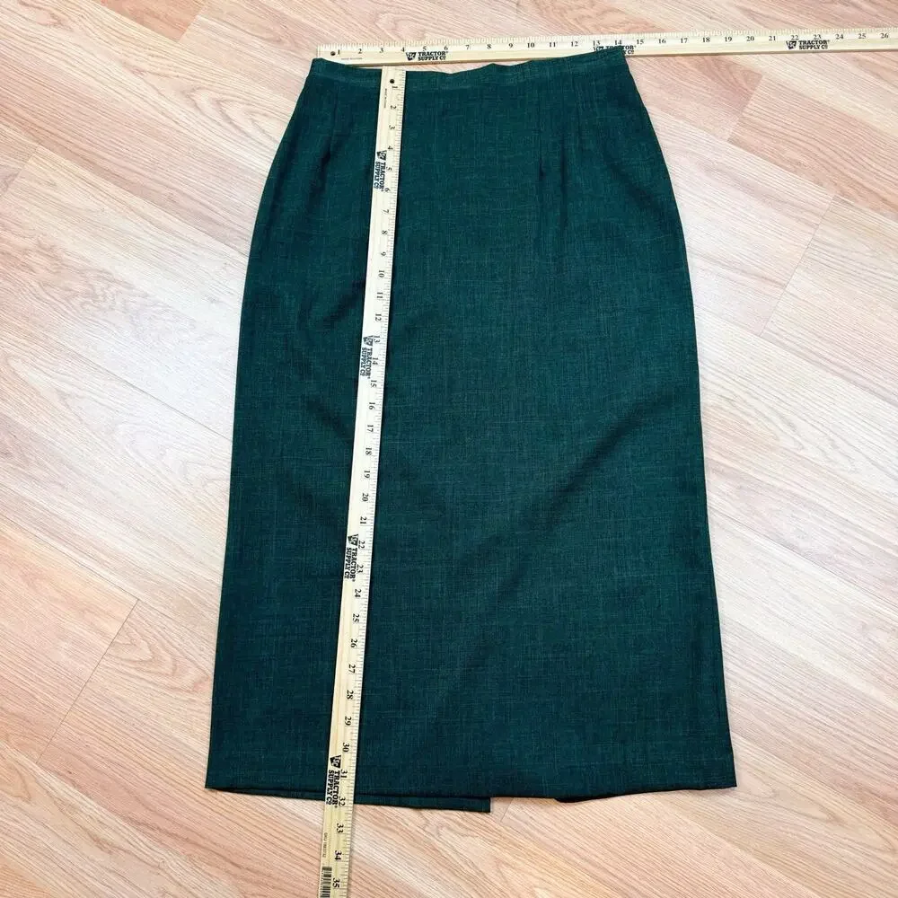 Womens Vintage Skirt Maxi Midi Green Sag Harbor 90s Size 12 Petite Dark Academia